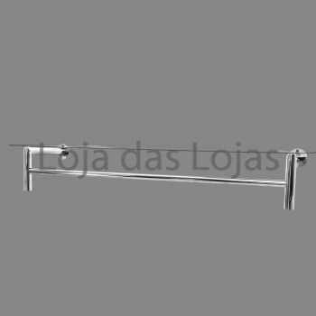 Arara Luxo Reta para Vidro Cromada 1.20m
